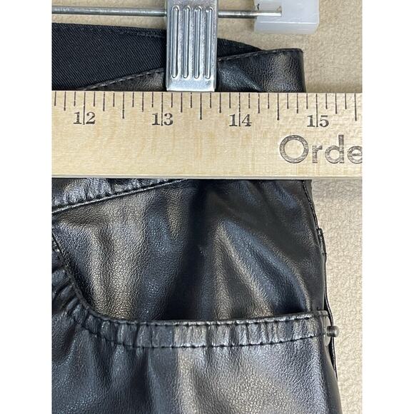 TRIPP NYC Pants Womens 3 Black Faux Leather Straight Leg Embroidered Back Pocket - Picture 5 of 14